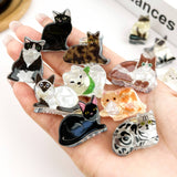 Mini Cat Hair Claw Clip - Black/White Hair Accessories TheDivaSoap