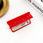 Red Cassette Tape–Inspired Retro Hair Claw Clip Hair Accessories TheDivaSoap