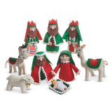 6" Red and Green Nativity Seasonal Raz Imports