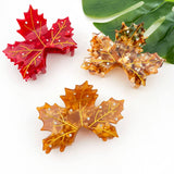 Maple Leaf Claw Clip - Brown Hair Accessories TheDivaSoap