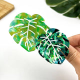 Red Palm Leaf & Monstera Acetate Hair Claw Clip Hair Accessories TheDivaSoap