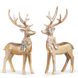 7" Aged Gold Deer with Bow Ornament - Sugar Babies Children's Boutique/Meg's Shoppe