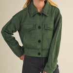 Whipstitch Suede Jacket - Hunter Green Outerwear &MERCI