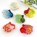 Peacock Acetate Hair Claw Clip - Blue Hair Accessories TheDivaSoap