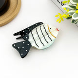 Fish Claw Clip - Black/White Hair Accessories TheDivaSoap