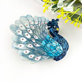 Peacock Acetate Hair Claw Clip - Blue Hair Accessories TheDivaSoap