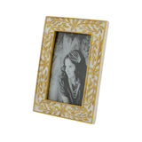 White Botanical Gold Inlay Frame - 4x6"