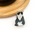 Mini Cat Hair Claw Clip - Black/White Hair Accessories TheDivaSoap