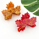 Maple Leaf Claw Clip - Red Hair Accessories TheDivaSoap
