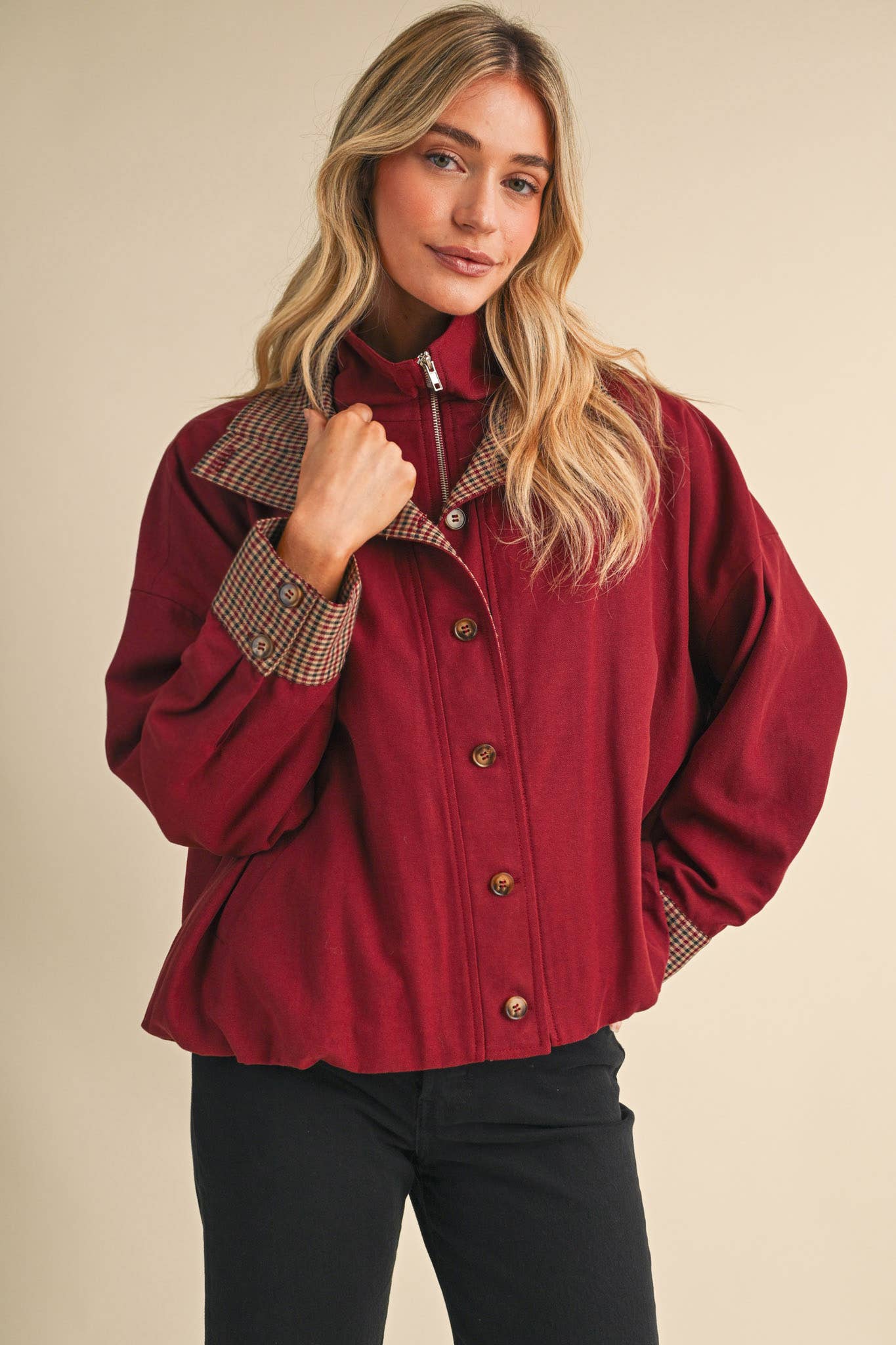 Redbrook Plaid Trim Jacket Outerwear &MERCI