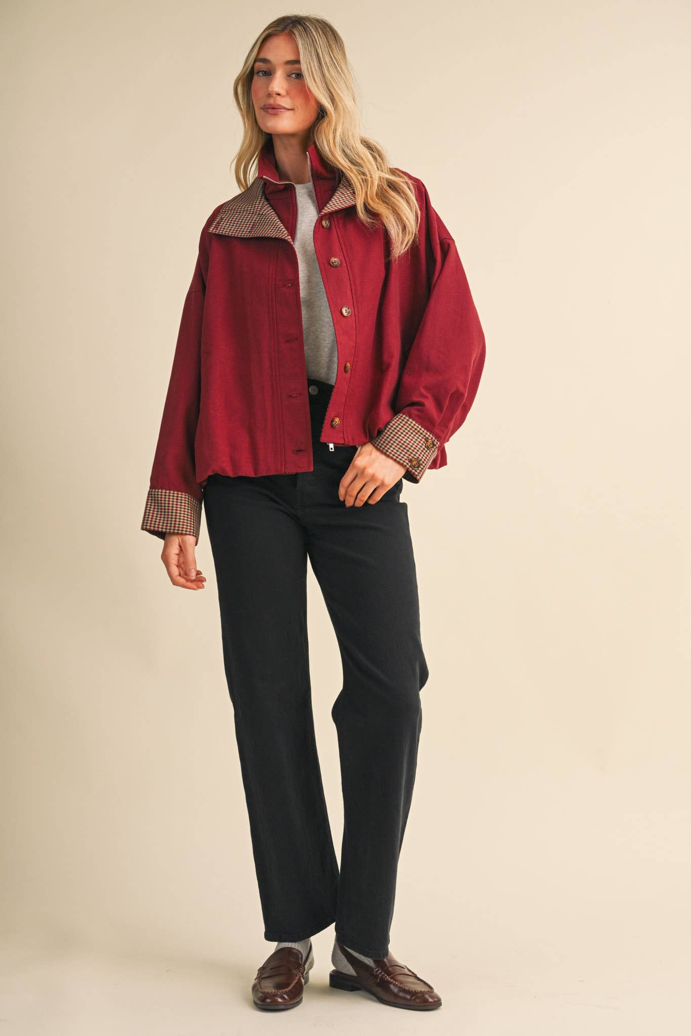 Redbrook Plaid Trim Jacket Outerwear &MERCI