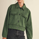 Whipstitch Suede Jacket - Hunter Green Outerwear &MERCI