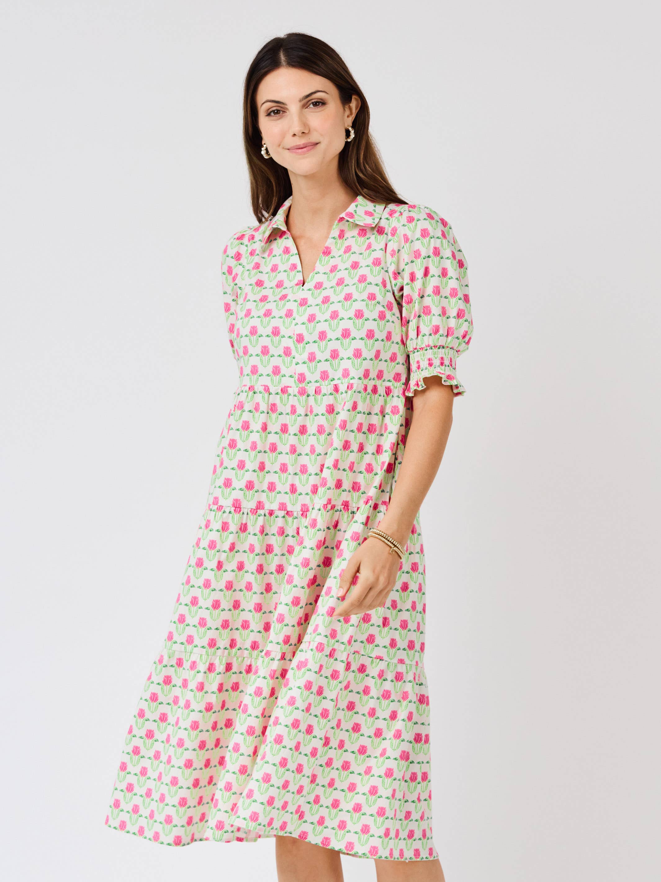 Molly Dress - Floral Fanfare Green Long Dresses Mary Square
