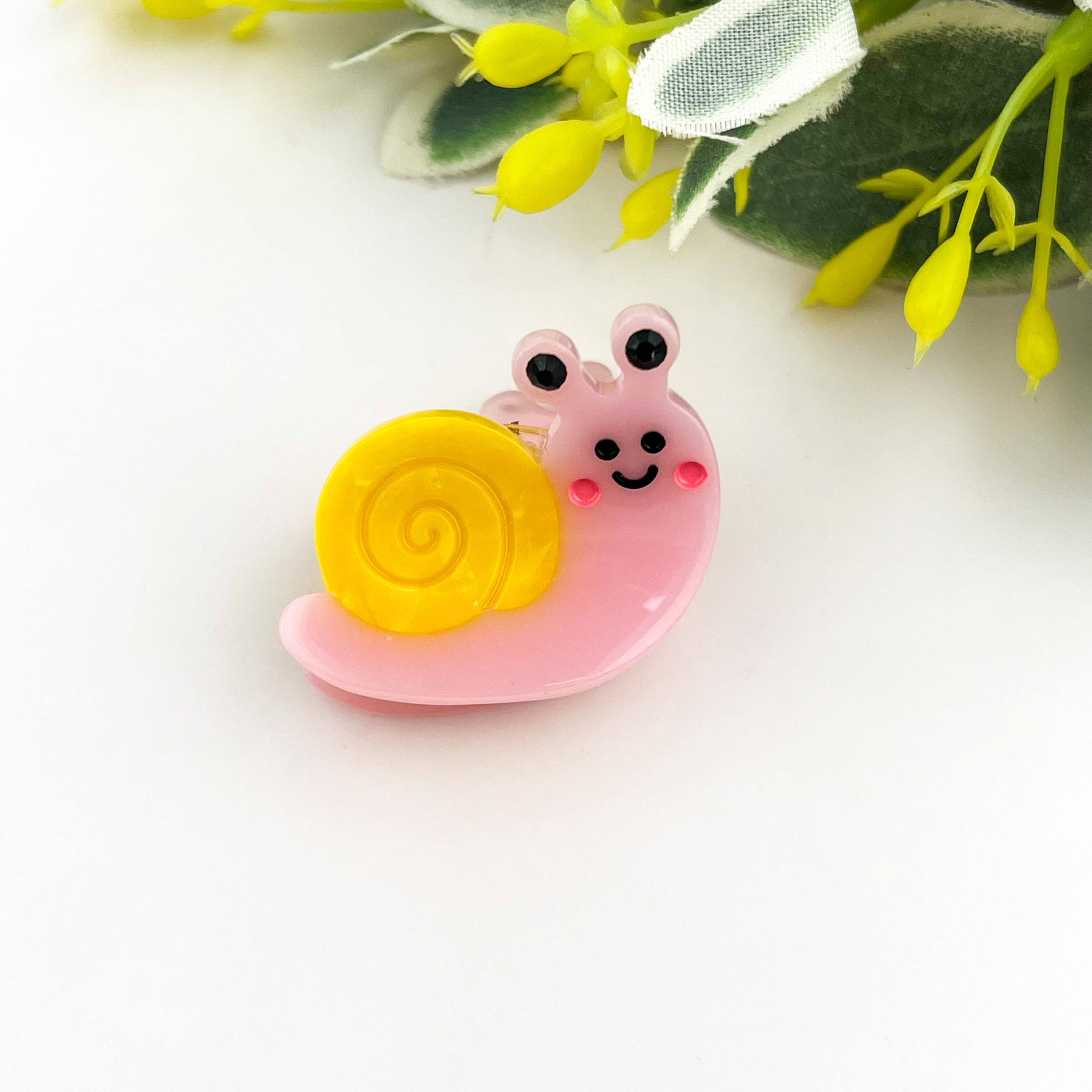 Mini Snail Hair Claw Clip - Pink Hair Accessories TheDivaSoap