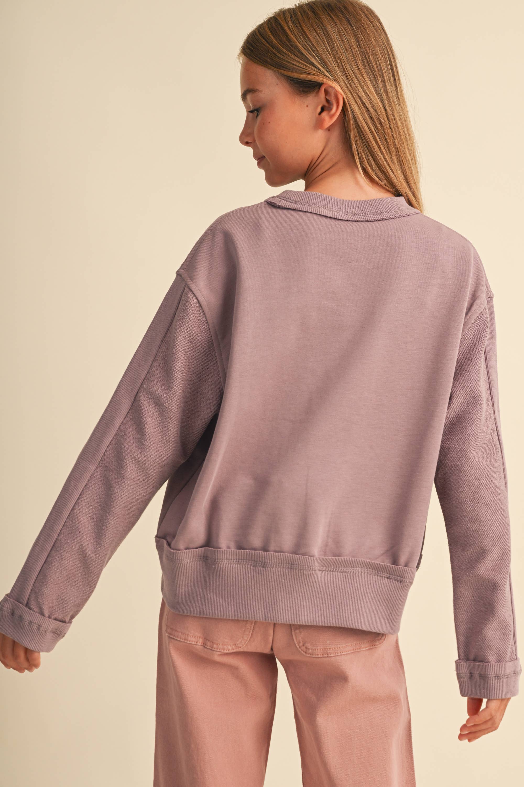Girls Mauve Mood Top Girls Sweaters + Sweatshirts heart and arrow
