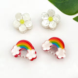 Mini Smiley Face Hair Claw Clip, Cute Floral Hair Clip: C Hair Accessories TheDivaSoap