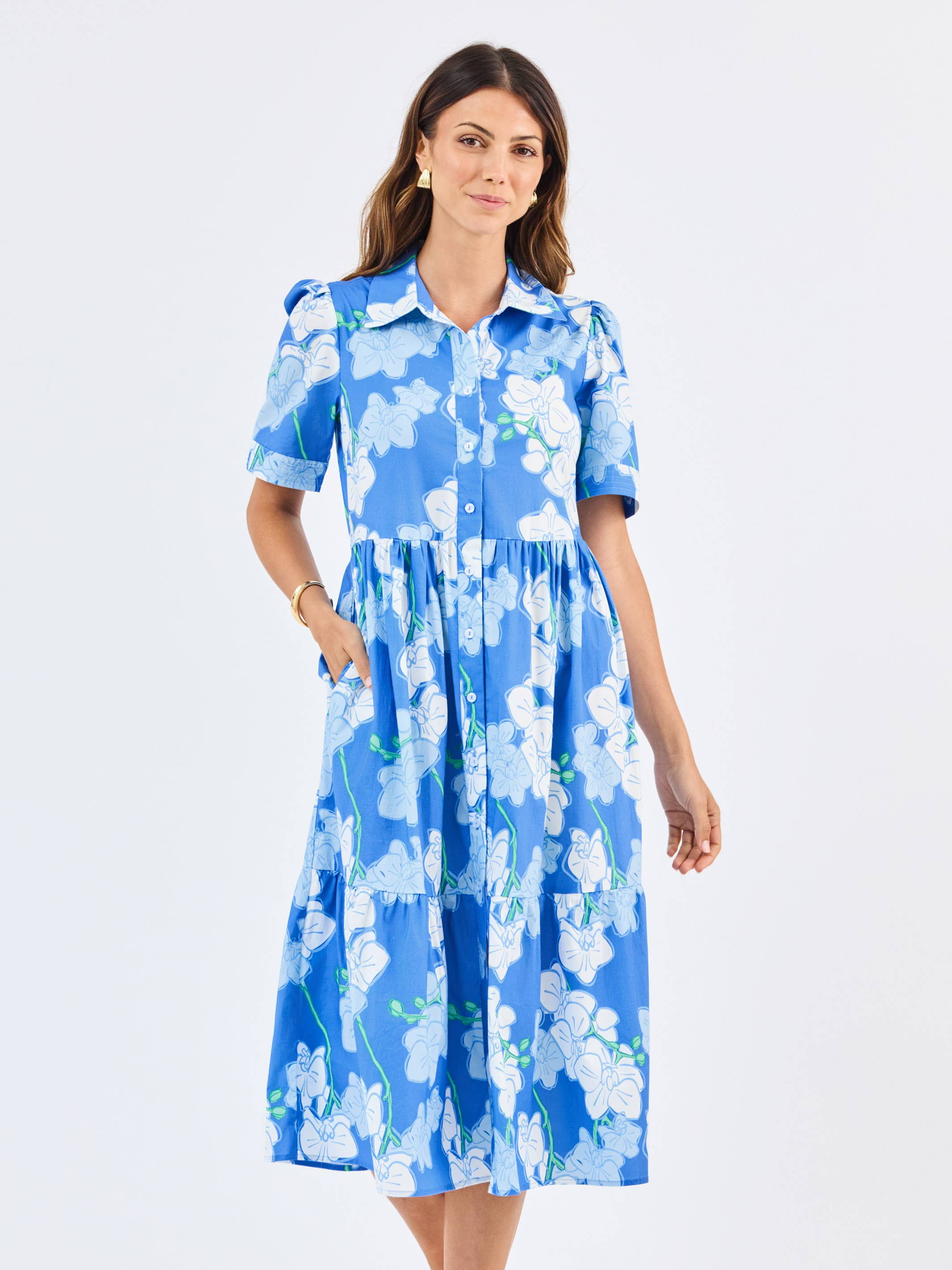 Jema Dress - Orchid Revere Blue Long Dresses Mary Square