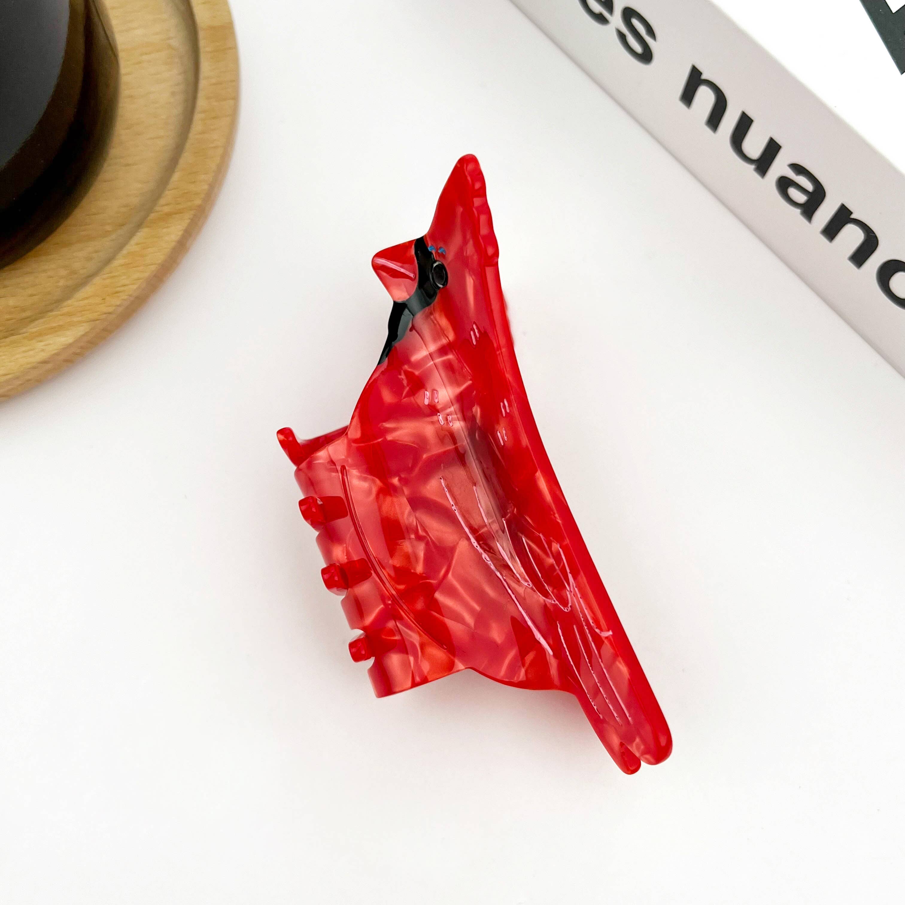 Red Bird Acetate Hair Clip Hair Accessories TheDivaSoap