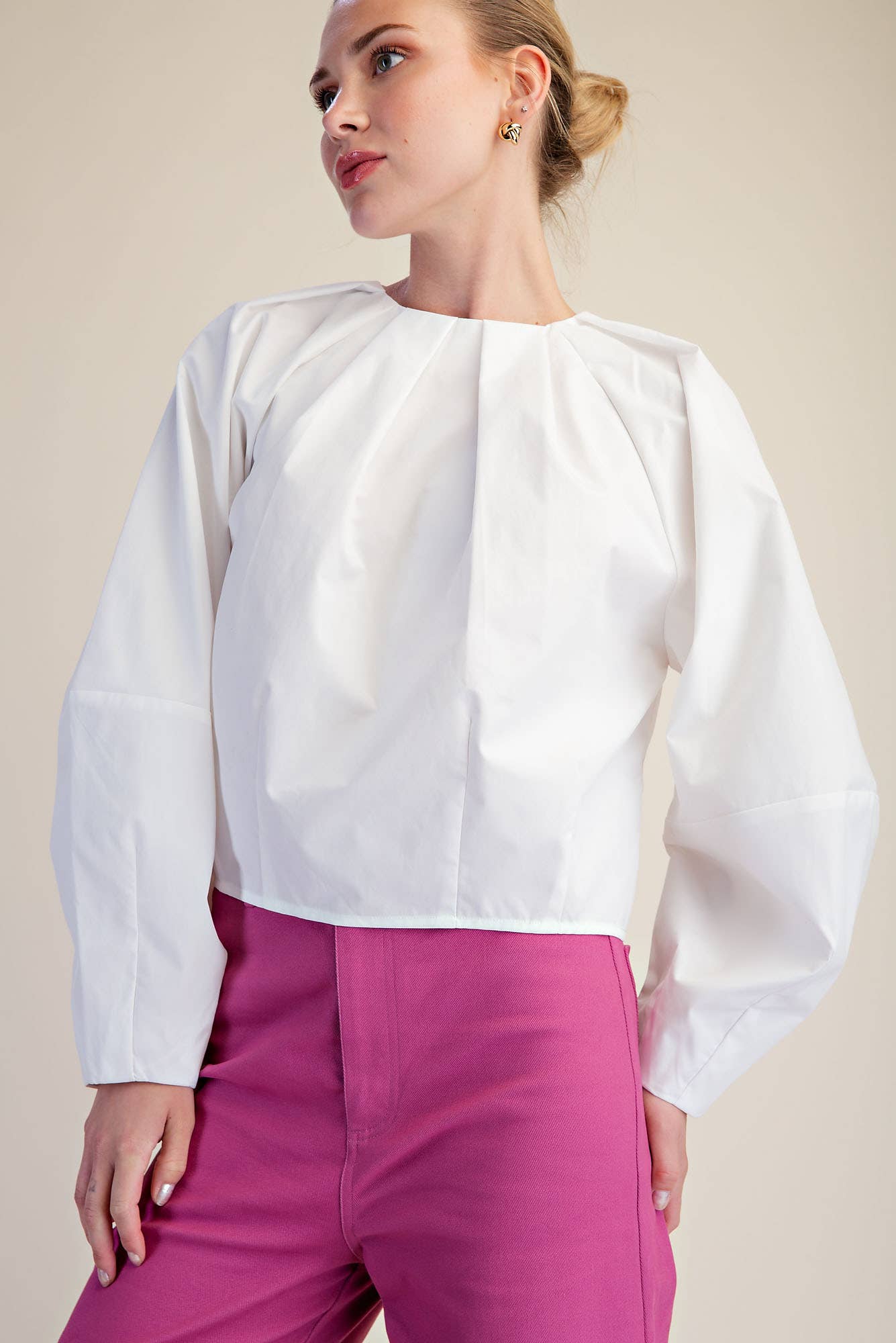 Purely Poised Pleated Top Tops Glam