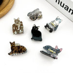 Mini Cat Hair Claw Clip - Black/White Hair Accessories TheDivaSoap