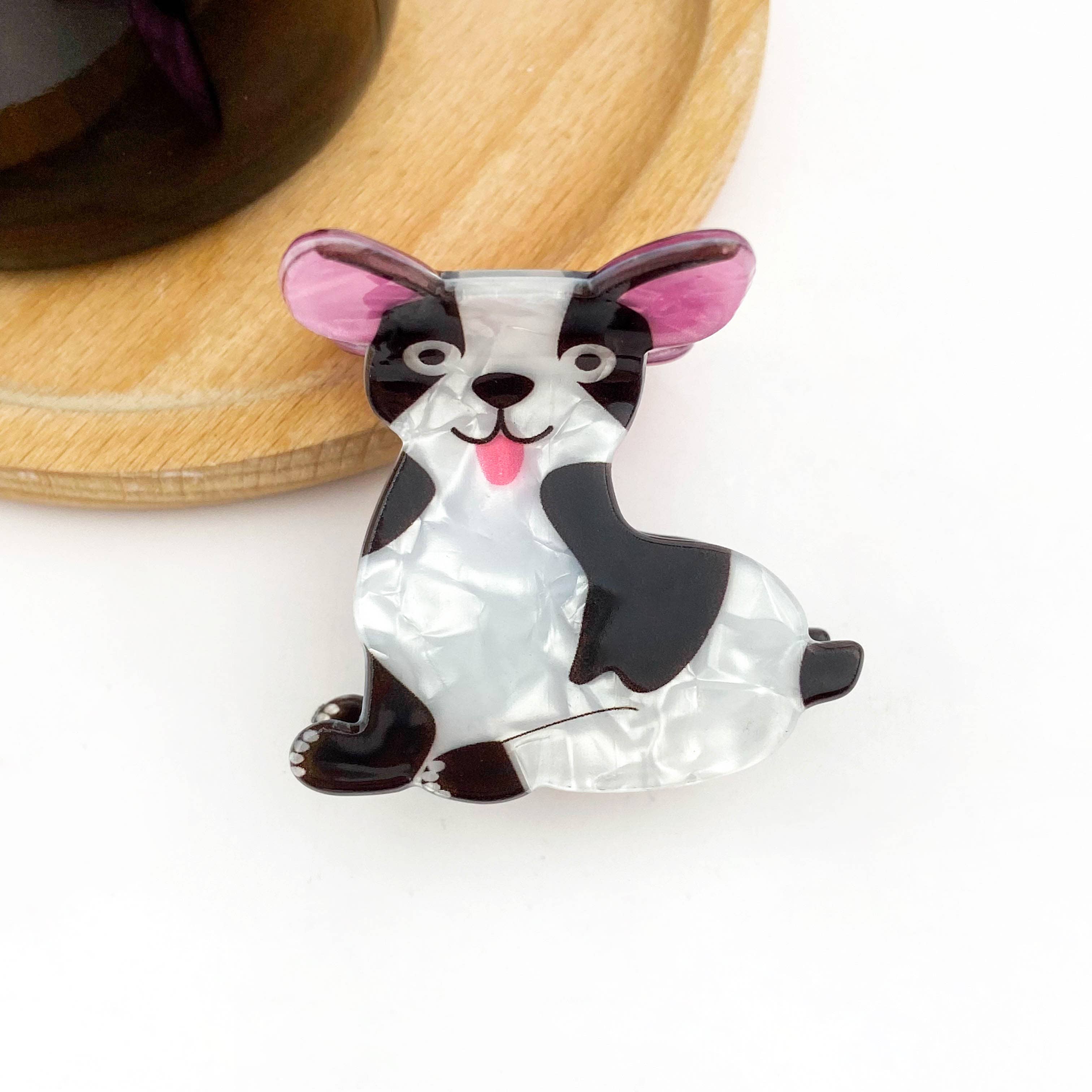 Cute Puppy Series Printed Hair Clips, Adorable Dog Claw Clip: Bulldog Hair Accessories TheDivaSoap