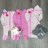 Mauve Footie Baby Sleepwear Magnetic Me