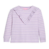 Aspen Tee - Lavender Sparkle Stripe Girls Tops + Tees Bisby