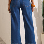Audrey Hugging Wide Crop Denim - Faded Blue Jeans Tribal