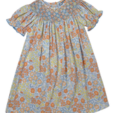 Autumn Breeze Smocked Geo Bishop Girls Occasion Dresses Three Sisters