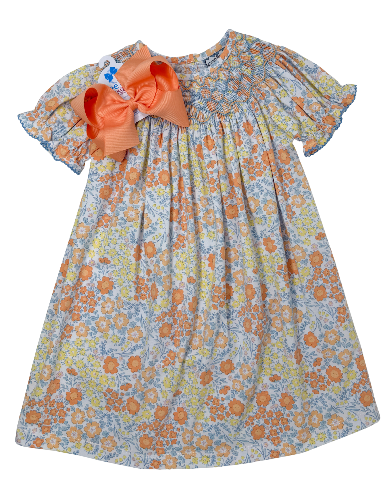 Autumn Breeze Smocked Geo Bishop Girls Occasion Dresses Three Sisters