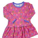 Girls L/S Dress - Bows Print