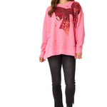 Holiday Bow Sparkle Sweatshirt Tops Mudpie