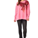 Holiday Bow Sparkle Sweatshirt Tops Mudpie