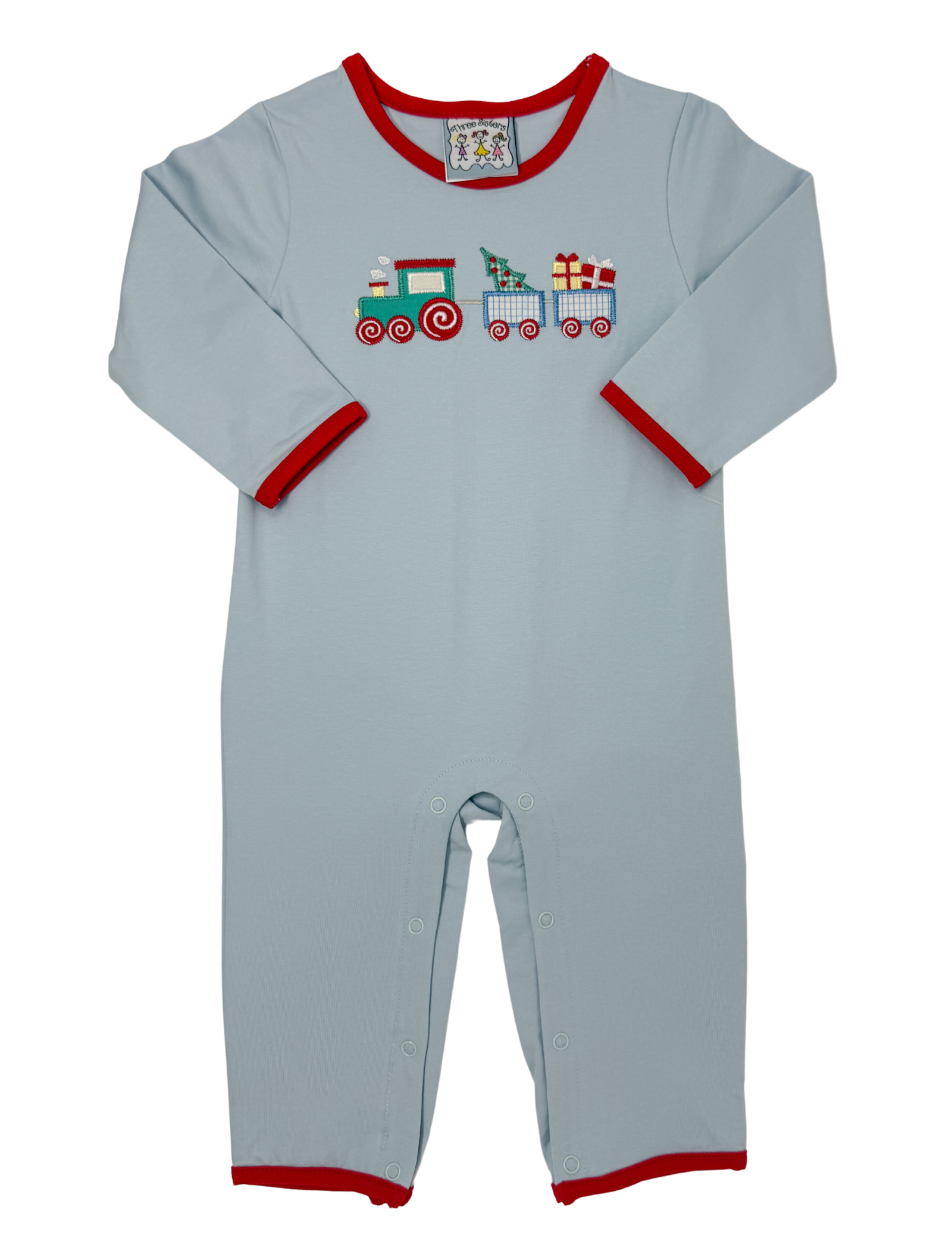 Boys Christmas Train Romper Boys Bubbles + Rompers Three Sisters