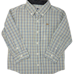 Boys L/S Dress Shirt - Navy/Tan/Lt. Blue Plaid Boys Shirts + Polos Southbound