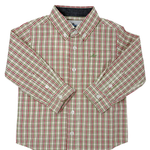 Boys L/S Dress Shirt - Red/Green/Brown Plaid Boys Shirts + Polos Southbound