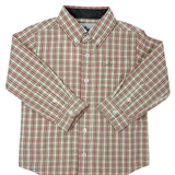 Boys L/S Dress Shirt - Red/Green/Brown Plaid Boys Shirts + Polos Southbound
