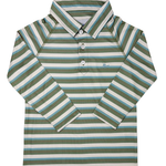 Boys L/S Polo - Cedar/Green/Pineapple Boys Shirts + Polos Southbound