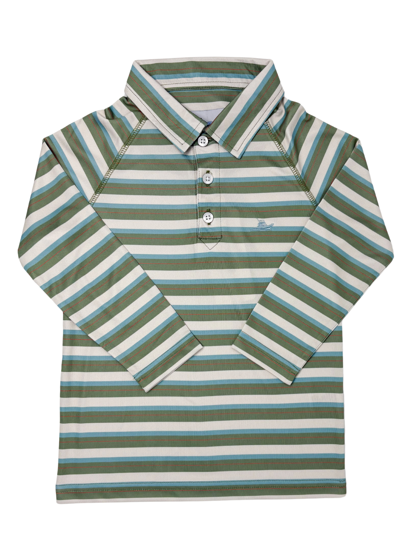 Boys L/S Polo - Cedar/Green/Pineapple Boys Shirts + Polos Southbound
