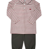 Boys L/S Polo - Oatmeal/Garnet/Rock Boys Shirts + Polos Southbound