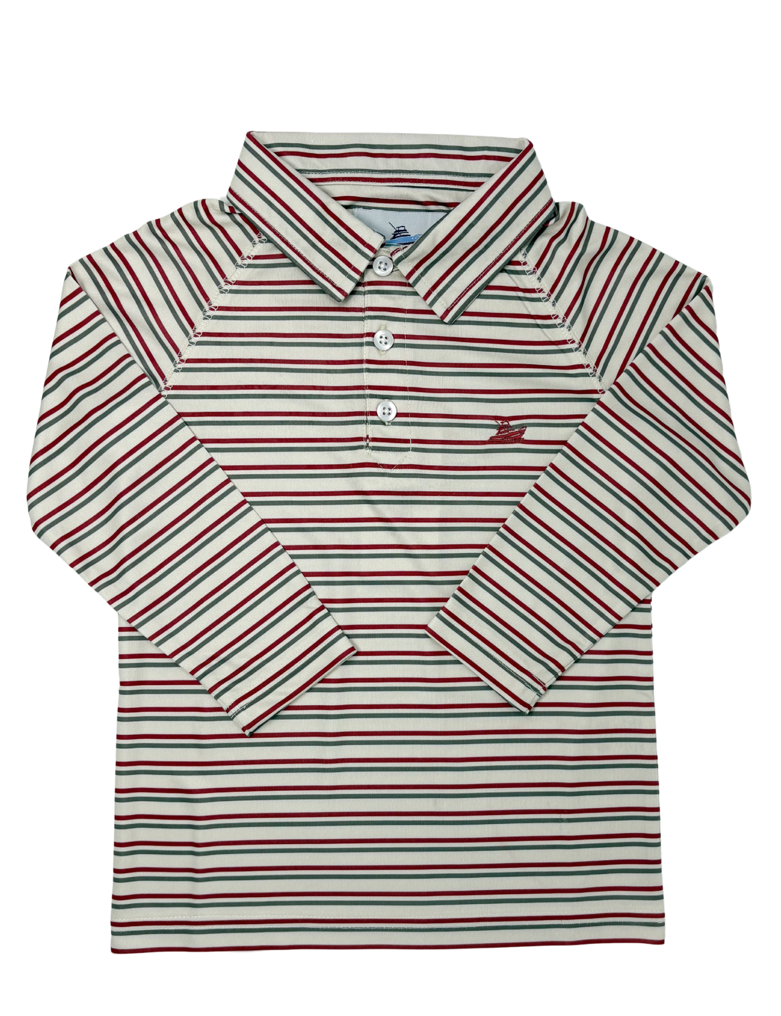Boys L/S Polo - Oatmeal/Garnet/Rock Boys Shirts + Polos Southbound