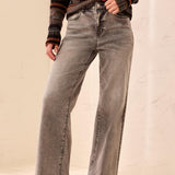 Brooke Palazzo Denim w/ Cuffs - Basalt Jeans Tribal