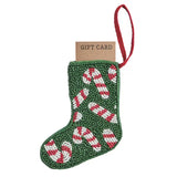 Candy Cane Beaded Stocking Ornament Seasonal Mudpie