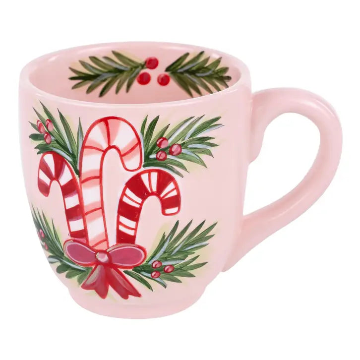 Candy Canes and Holly Mug Seasonal Glory Haus