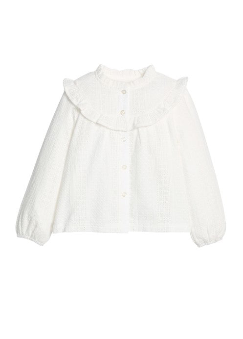 Cintra Top - White Eyelet Girls Tops + Tees Bisby