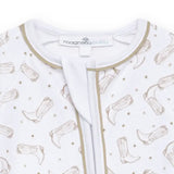 Darling Cowboy Boots Print Playsuit - Ivory