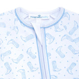 Darling Cowboy Boots Print Playsuit - Lt. Blue