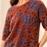 Elbow Sleeve Crew Neck Sweater - Maple Sweaters Tribal