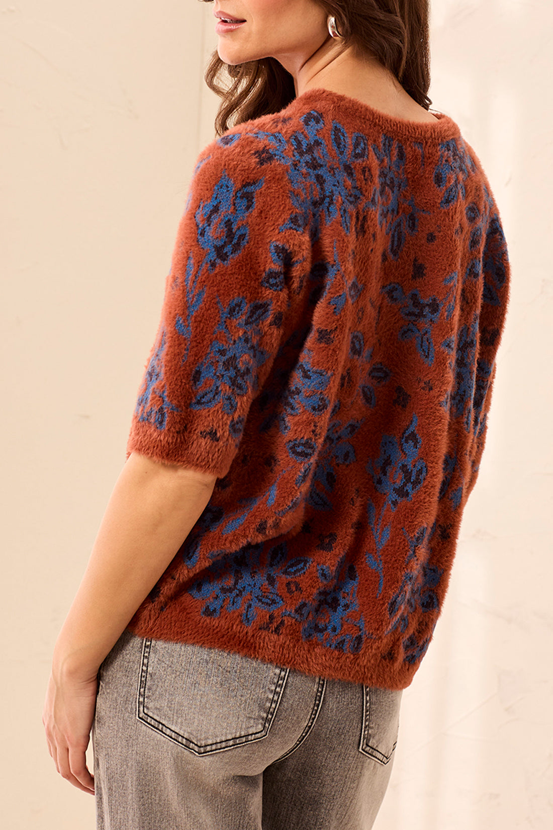 Elbow Sleeve Crew Neck Sweater - Maple Sweaters Tribal