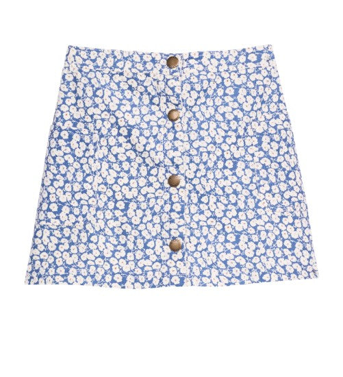 Emily Skirt - French Blue Corduroy Girls Skirts + Bloomers Bisby